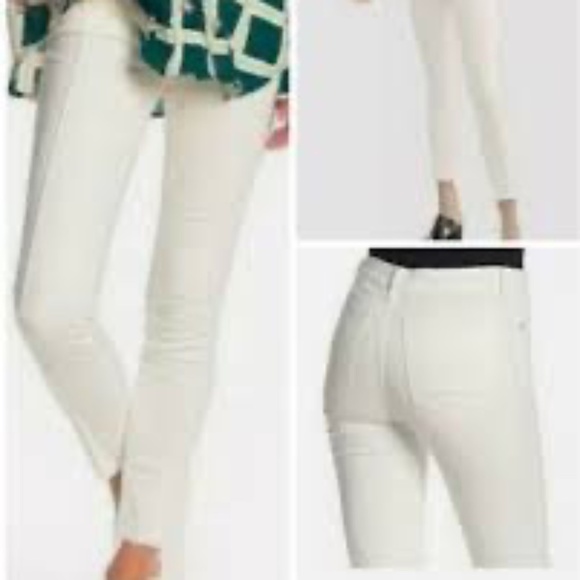 Free People Del Wray White Step Hem Raw Hem Pintuck Skinny Jeans Size 30 - Picture 1 of 4